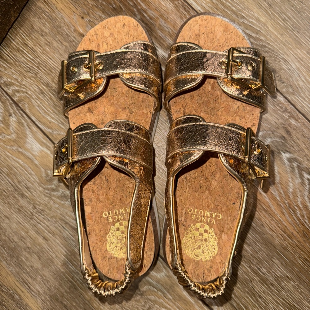 Vince Camuto Metallic Gold Sandals
